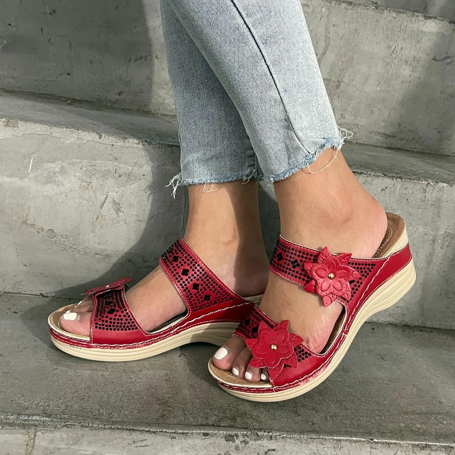 Orthopedic Slippers for Women 6 Wide All Black Orthopedic Shoes for Women Heeled Sandals for Women Arch Support Ladies Leather Sandals Plantar Fasciitis Sandals Closed Toe Black Shoes Women Dressy