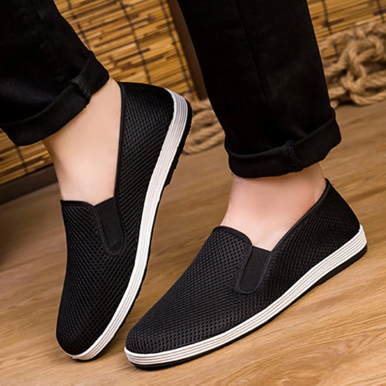 Outdoor Jogging Sneaker for Men Slip on Lightweight Breathable Fashion Sneaker Hook and Loop Orthopedic Sneakers