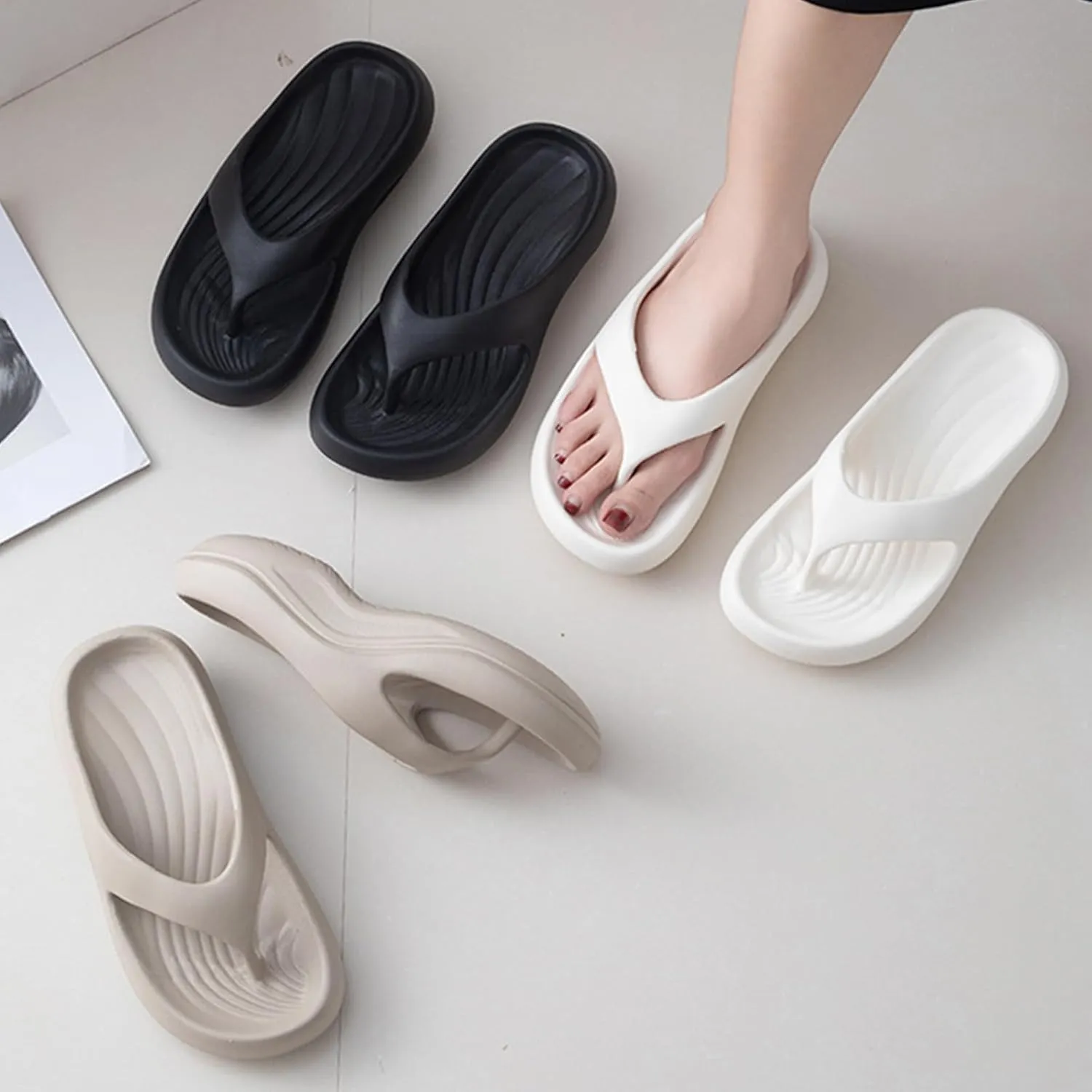 Pillow Arch Support Flip Flops,Non-Slip Orthopedic Sandals For Women 2025,Arch Support Flip Flops for Womens