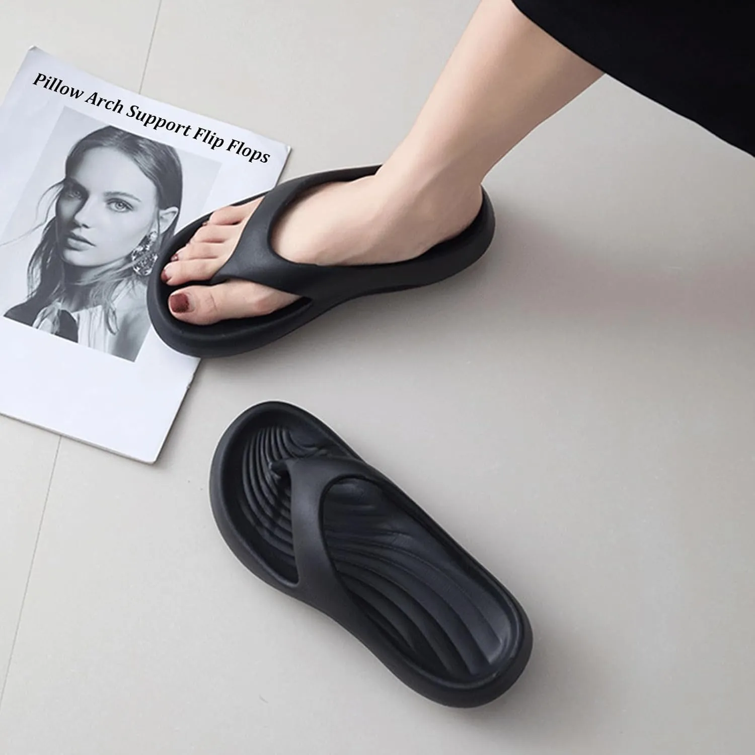 Pillow Arch Support Flip Flops,Non-Slip Orthopedic Sandals For Women 2025,Arch Support Flip Flops for Womens