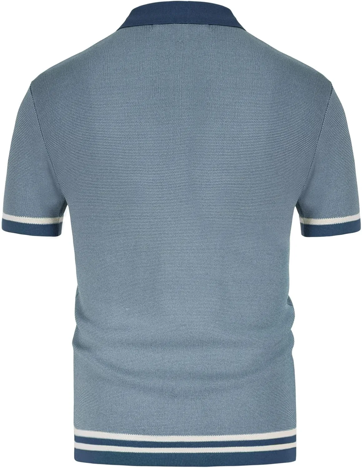 PJ PAUL JONES Men's Vintage Stripe Knit Polo Shirts Short Sleeve Stylish Button Down Cardigan Sweater