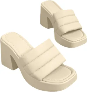 Platform Sandals for Women Open Toe Chunky High Heel Slides Dressy Casual Summer Beach Slippers Party Dress Elegant Sandal