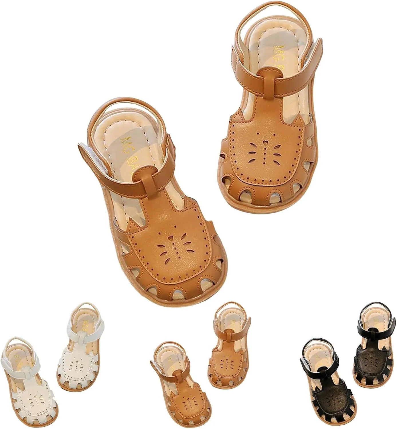 Sandals Summer New Korean Students Hollow Out Shoes in Small Children Baotou Beach Shoes Girls White Girl Sandals