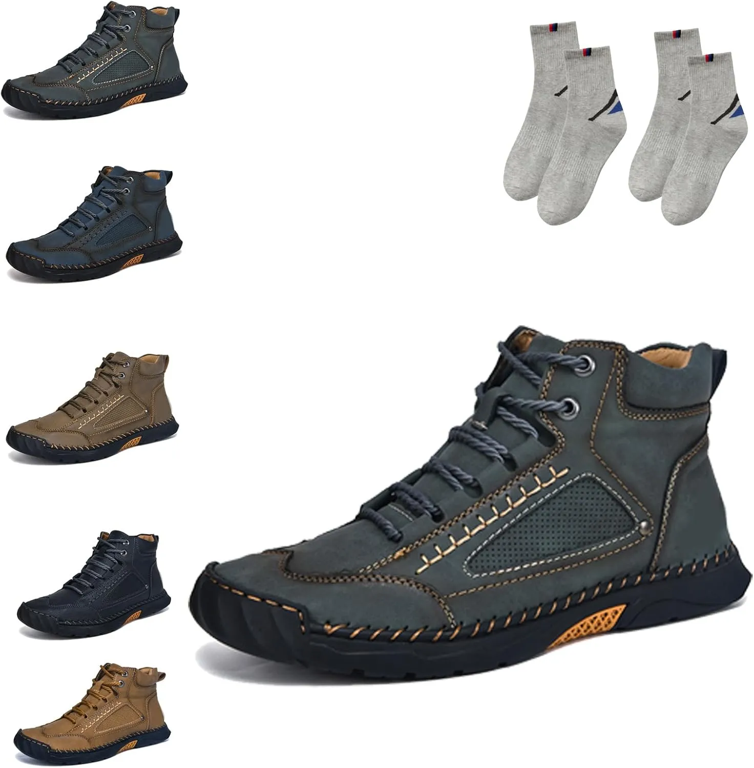 Sawbehind Mens Boots, Sawbehind Men'S Waterproof Handmade Boots, Arch Support, For Outdoor, Hiking, Travel, Sports