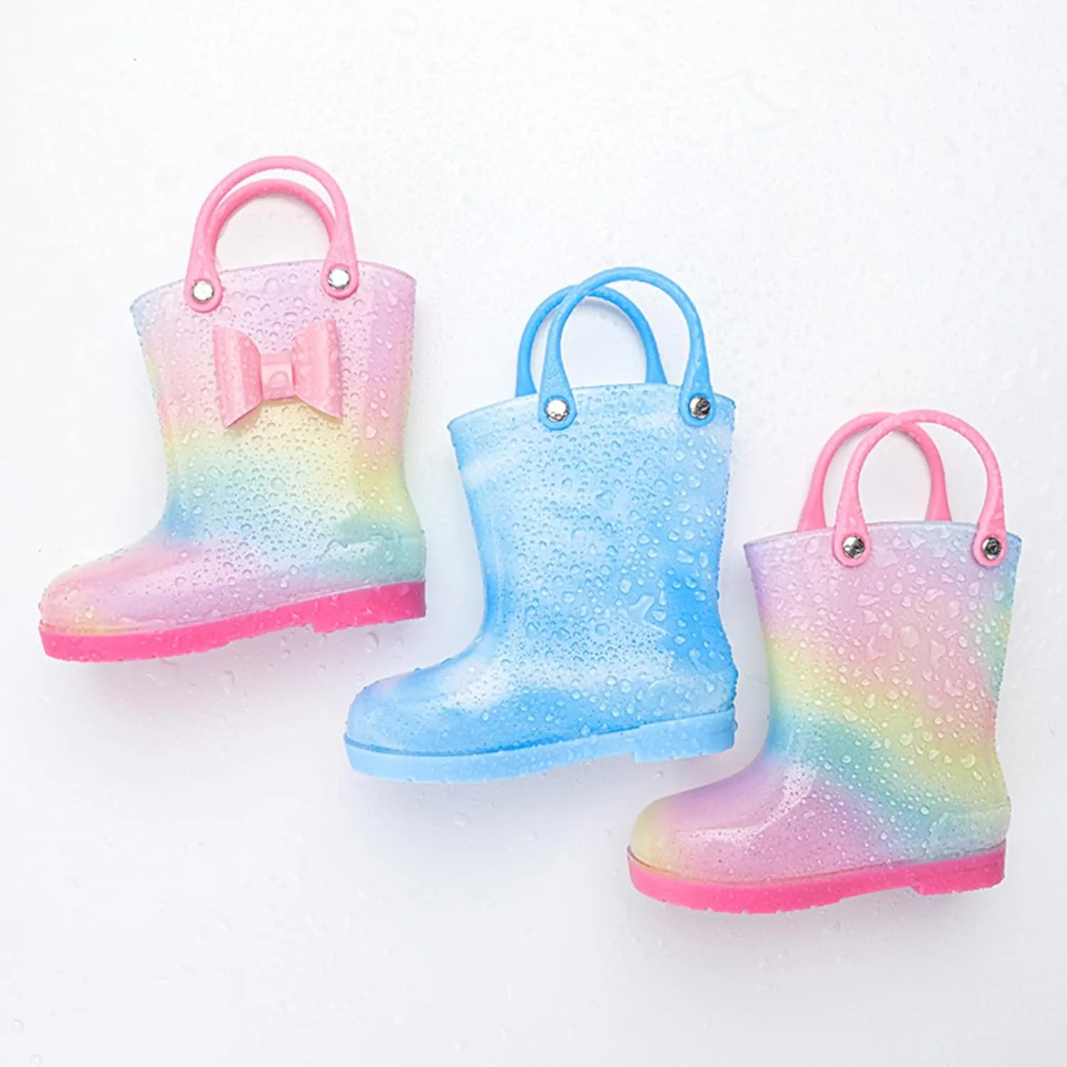 sfdgfhyf Children Classic Water ProofNon Rain Children Shoes Water Boots Cartoon Children Boys and Girls (B, 13 Little Child)