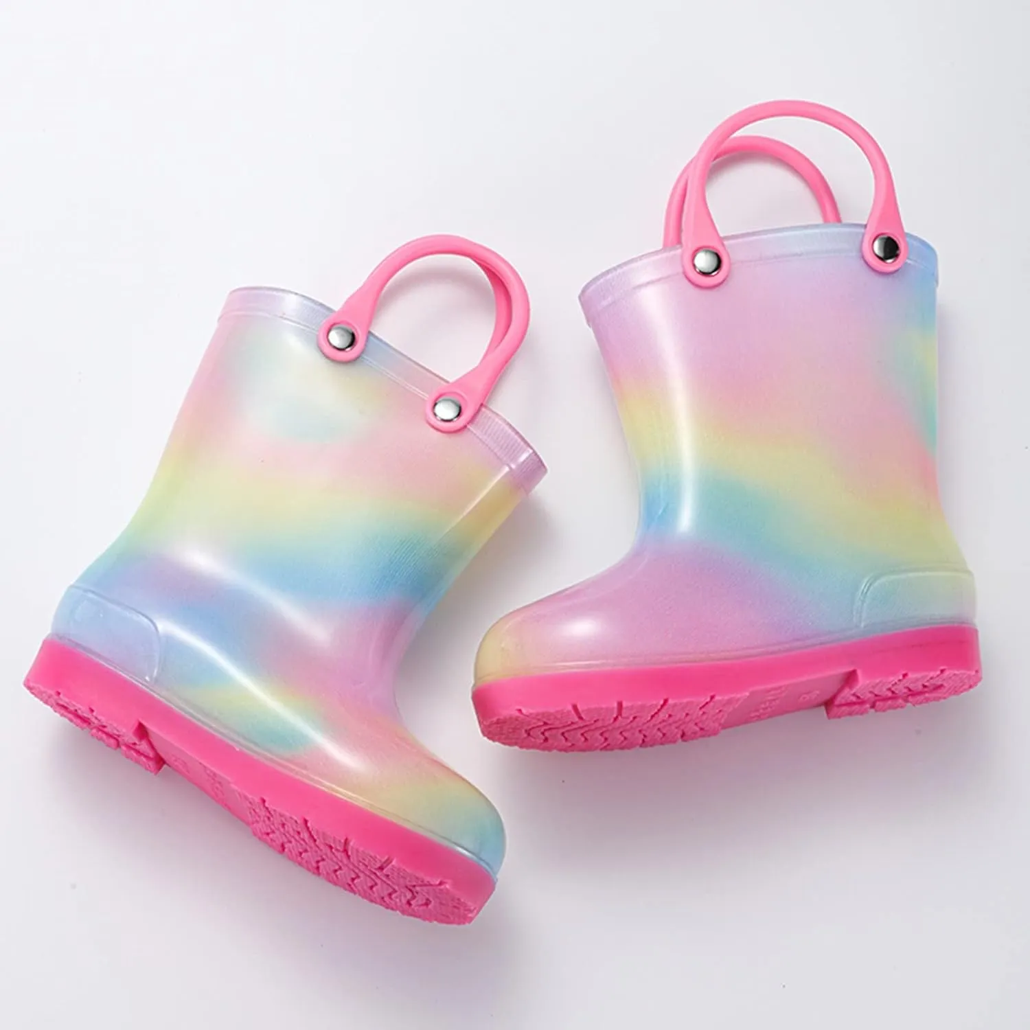sfdgfhyf Children Classic Water ProofNon Rain Children Shoes Water Boots Cartoon Children Boys and Girls (B, 13 Little Child)