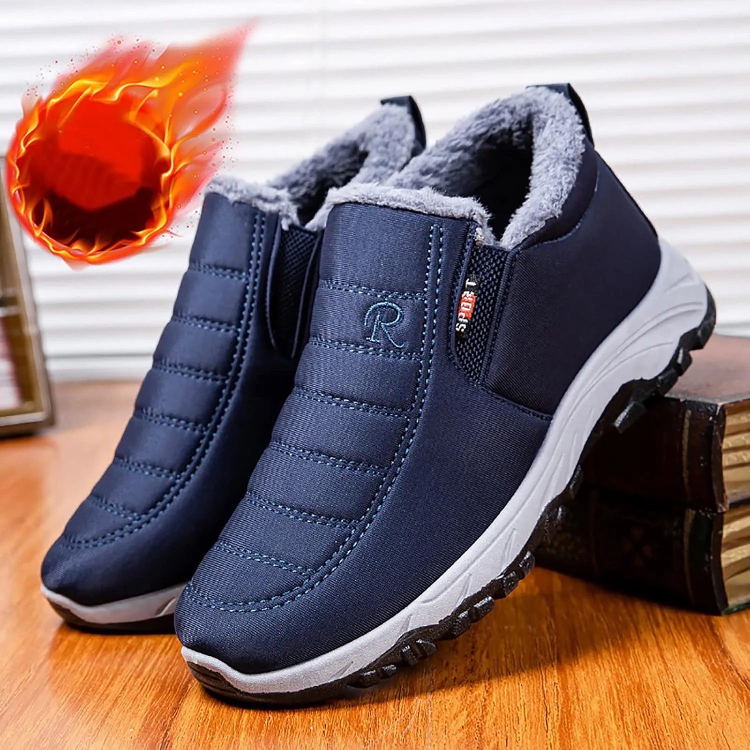 Snow Boots for Men Warm Lined Footwear Waterproof Outdoor Lightweight Winter Boots Non-slip Cold Weather Shoes Climbing Shoes Hiking Boots