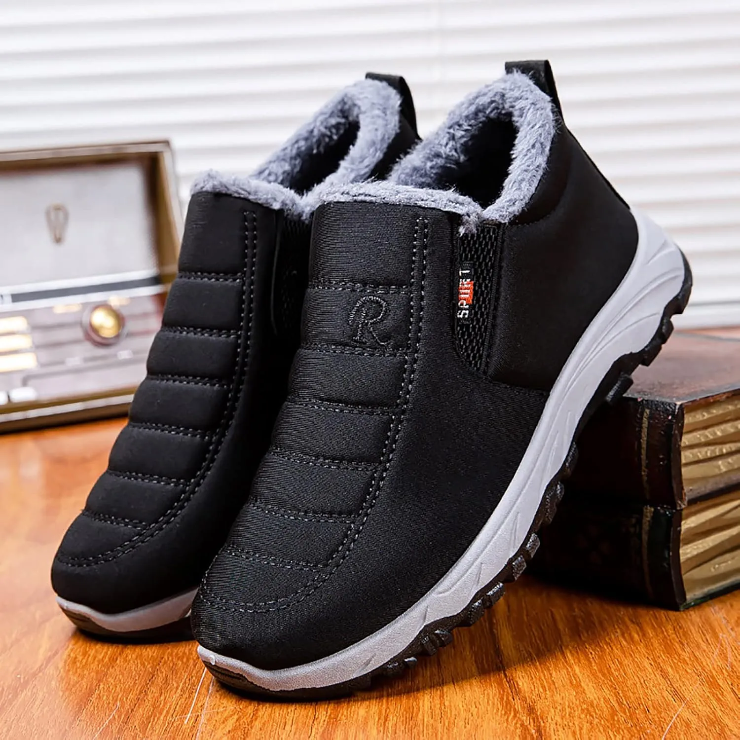 Snow Boots for Men Warm Lined Footwear Waterproof Outdoor Lightweight Winter Boots Non-slip Cold Weather Shoes Climbing Shoes Hiking Boots