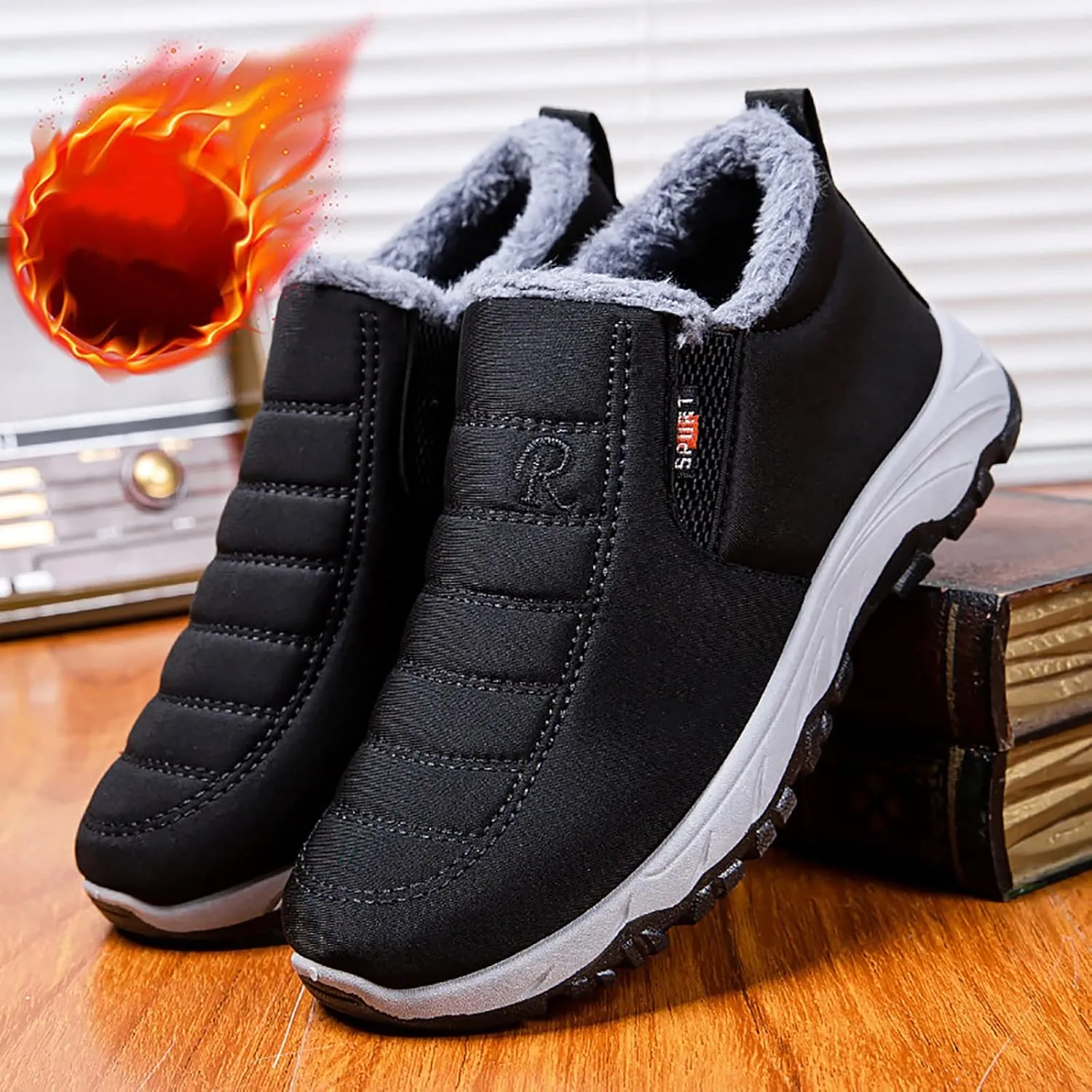 Snow Boots for Men Warm Lined Footwear Waterproof Outdoor Lightweight Winter Boots Non-slip Cold Weather Shoes Climbing Shoes Hiking Boots