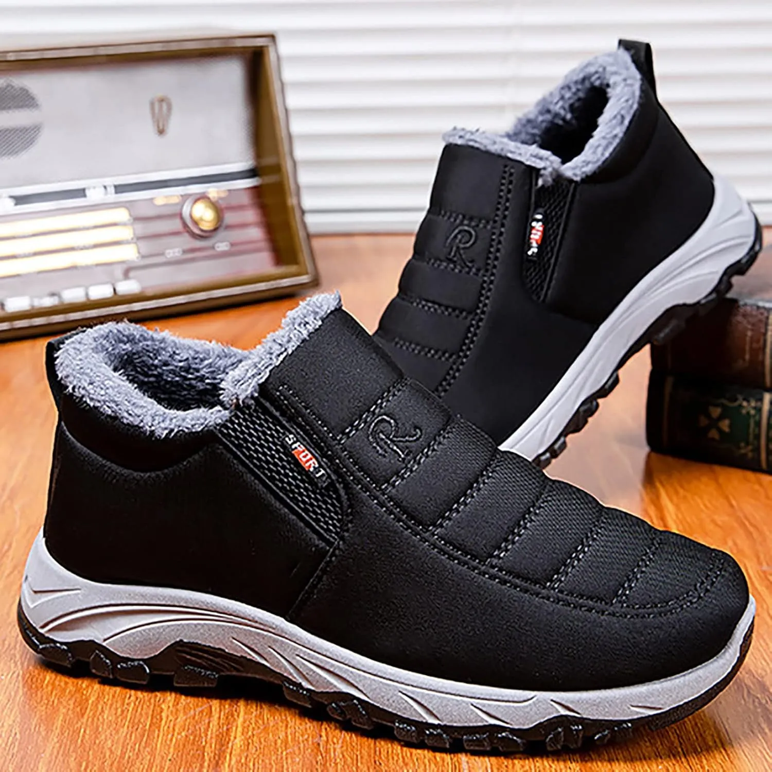 Snow Boots for Men Warm Lined Footwear Waterproof Outdoor Lightweight Winter Boots Non-slip Cold Weather Shoes Climbing Shoes Hiking Boots