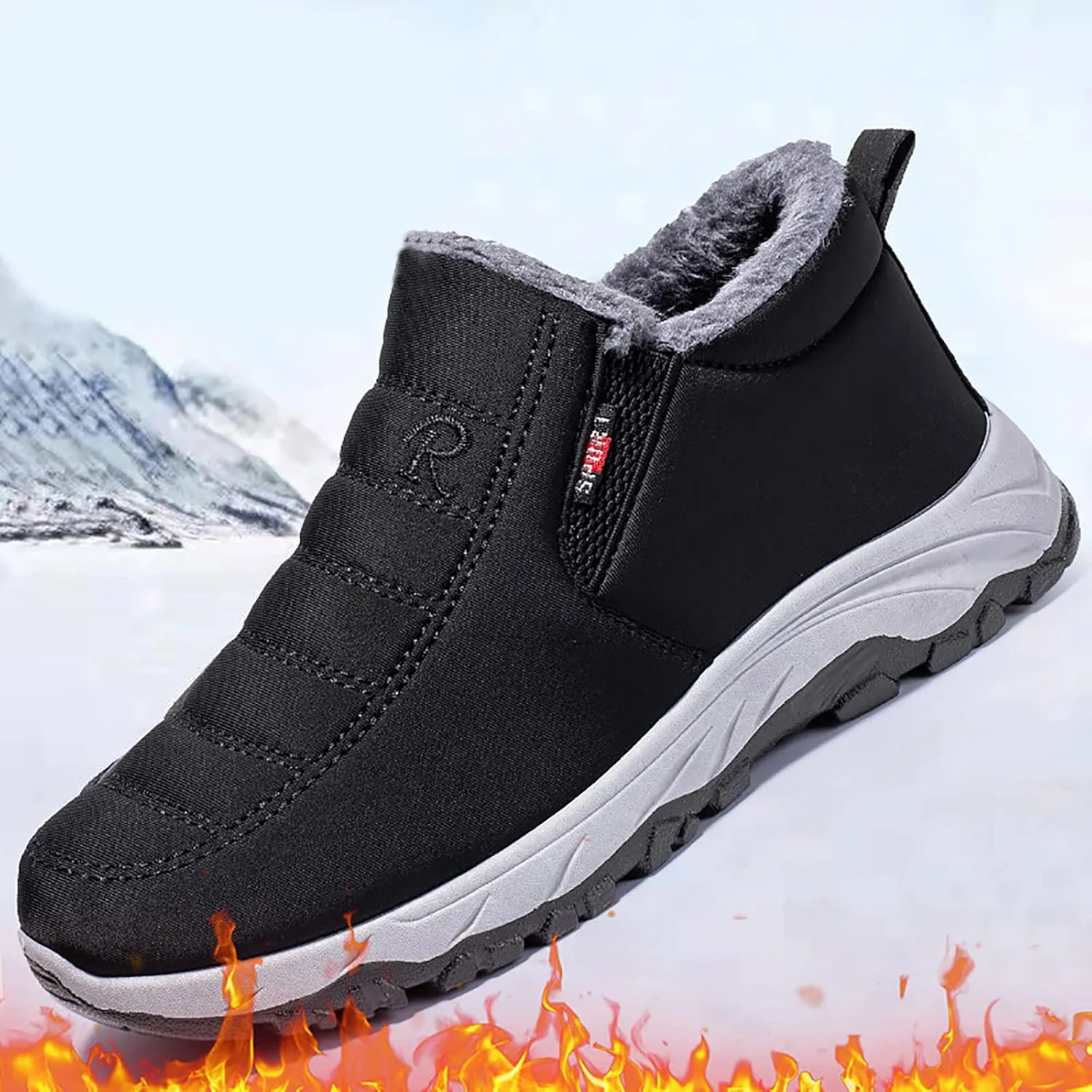 Snow Boots for Men Warm Lined Footwear Waterproof Outdoor Lightweight Winter Boots Non-slip Cold Weather Shoes Climbing Shoes Hiking Boots