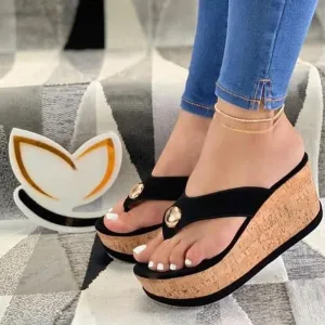Sonicelife  Women Slippers Summer Casual Platform Shoes Flip Flops Wedges Solid Color Female Comfortable Slip-On Ladies Beach Footwear 2024