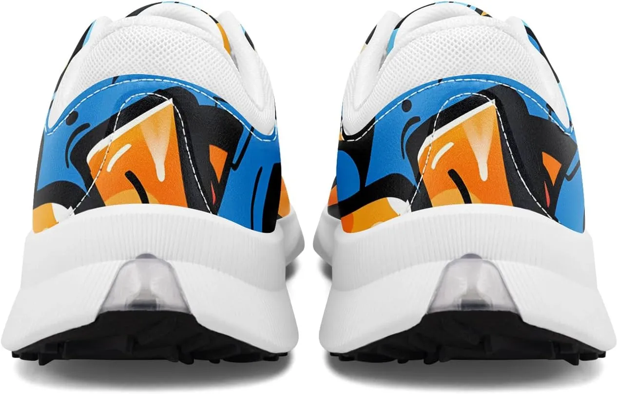 Spikeless Golf Shoes for Men, Women's Breathable Abstract Art Non-Slip Sports Walking Shoes with Air-Outer Golf Sneakers