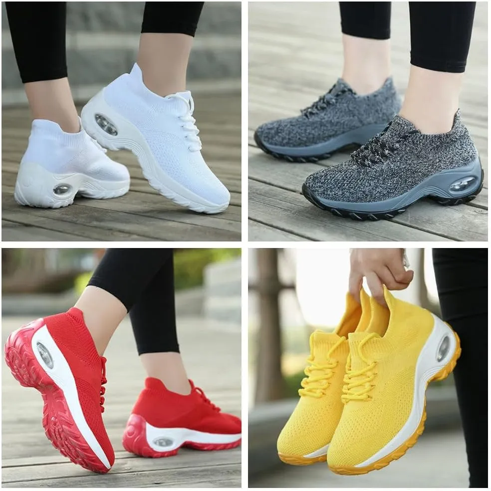 Stretch Cushion Slip-On Walking Shoes for Women  Stretch Slip-On Sneakers with Arch Support, Cushioned & Breathable for All-Day Wear