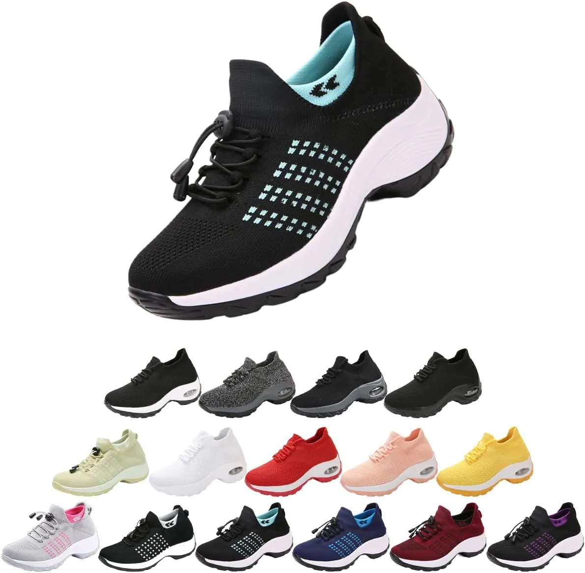 Stretch Cushion Slip-On Walking Shoes for Women  Stretch Slip-On Sneakers with Arch Support, Cushioned & Breathable for All-Day Wear