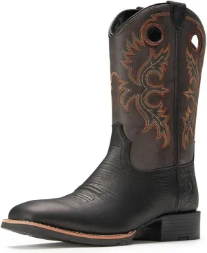 SUREWAY Western Boots For Men - Mens Square Toe Cowboy Boot,Oil/Slip Resistant,Durable Fashionable Classic Pull on 10 Inch Boots,Mid Calf Soft toe Wellington Boots