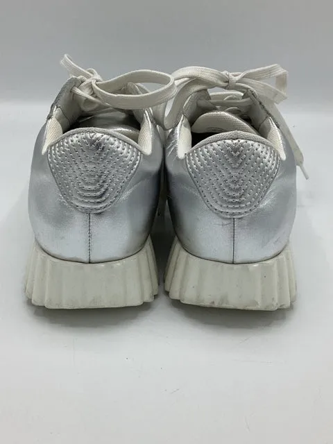 Sz 7 Salvatore Ferragamo Metalliv Silver Sneaker Shoe