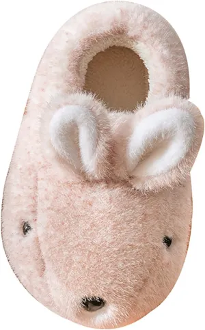 Toddler Boys Girls Bunny House Slippers Indoor Home Shoes Warm Fuzzy Slipper Socks for Kids Baby Winter Shoes Soft