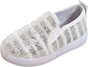 Toddler Girls Boys Canvas Sneaker Shoes Baby Slip On Light Up Shoes Casual Lazy Loafers for Infant Kids