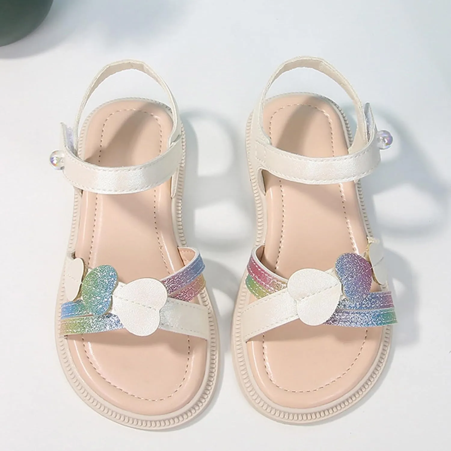 Toddler Girls Sandals Girls Cute Heart Sandals Open Toe Summer Dress Shoes Fisherman Water Beach Flat