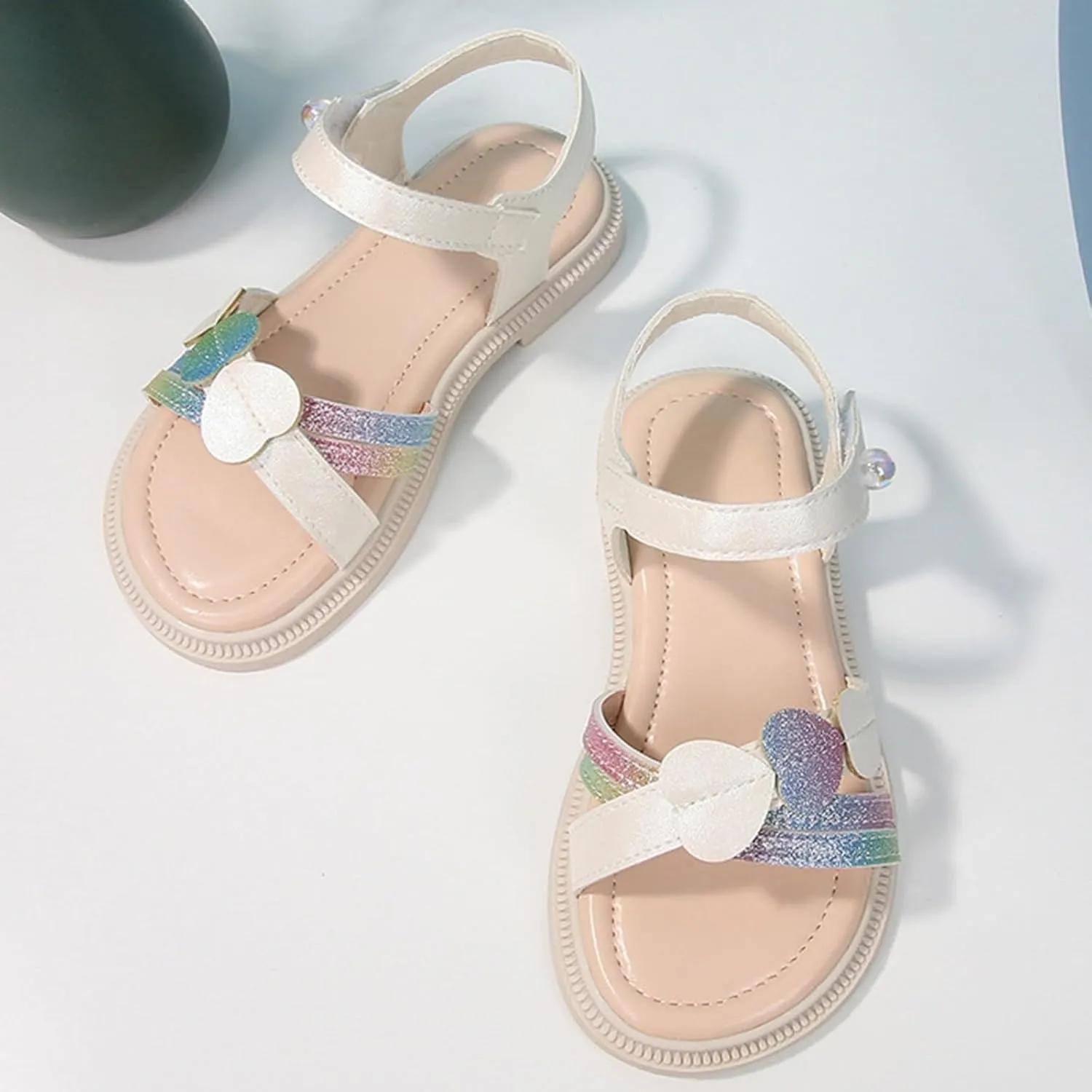 Toddler Girls Sandals Girls Cute Heart Sandals Open Toe Summer Dress Shoes Fisherman Water Beach Flat