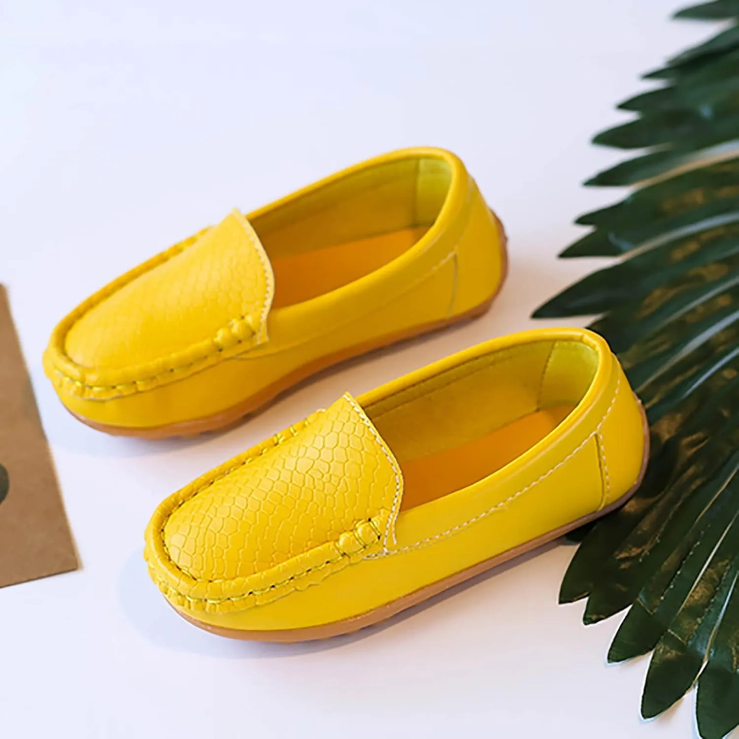Toddler Little Kid Boys Girls Soft Slip On Loafers Dress Flat Shoes Boat Shoes Casual Shoes Girls Black Dress