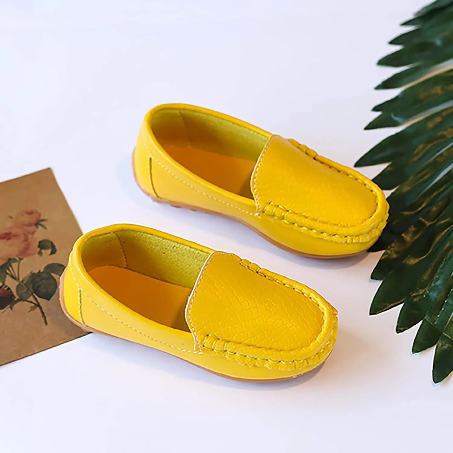 Toddler Little Kid Boys Girls Soft Slip On Loafers Dress Flat Shoes Boat Shoes Casual Shoes Girls Black Dress