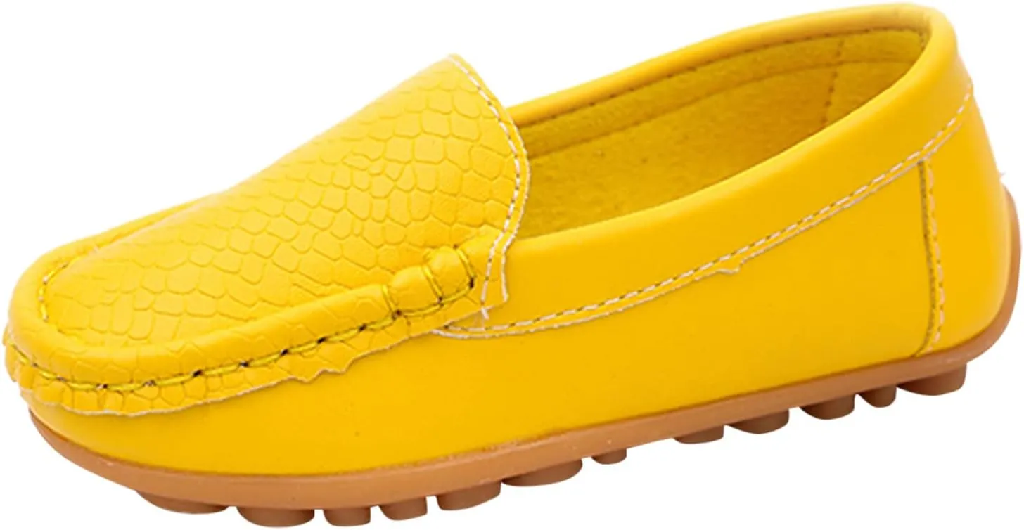 Toddler Little Kid Boys Girls Soft Slip On Loafers Dress Flat Shoes Boat Shoes Casual Shoes Girls Black Dress