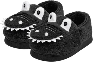 Toddler Slippers Winter Girl Boy Cute Dinosaur House Slipper Kids Warm Fuzzy Slippers Soft Plush Indoor Baby Shoes