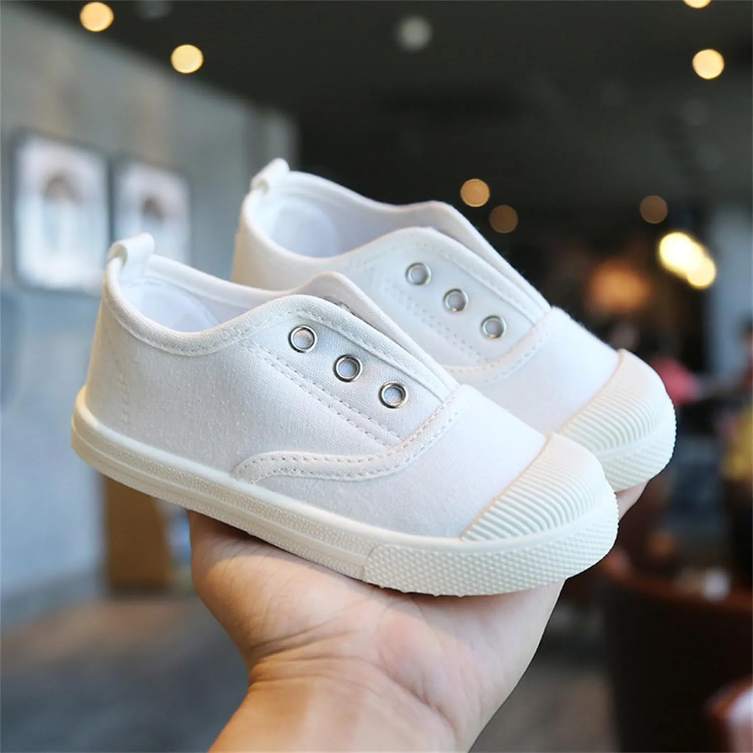 Toddlers Baby Boys Girls Low Top Canvas Shoes Slip-on Sneakers Lightweight Comfortable Causal Kids Toddler Girl Sneakers