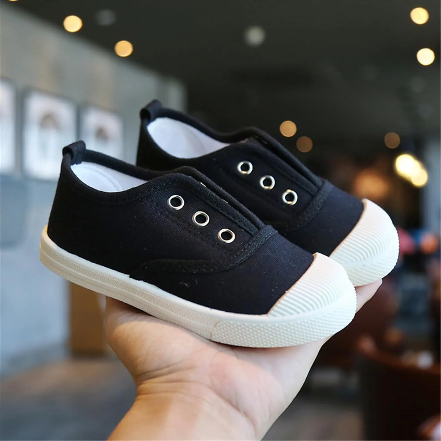Toddlers Baby Boys Girls Low Top Canvas Shoes Slip-on Sneakers Lightweight Comfortable Causal Kids Toddler Girl Sneakers