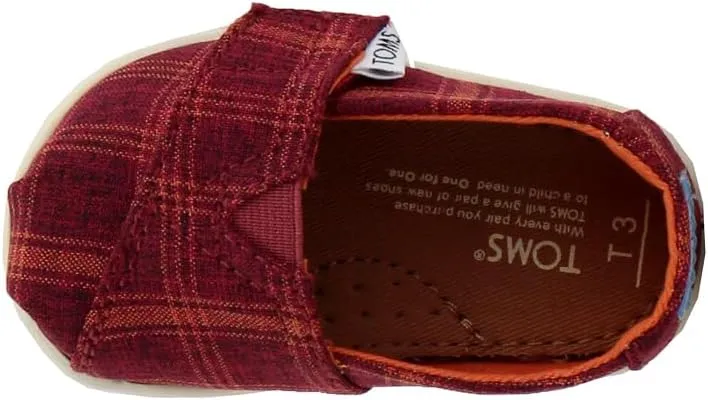 TOMS Toddler Boys Alpargata Slip On Casual Shoes - Red