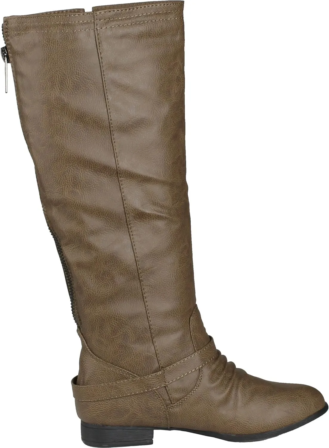 TOP Moda Womens Coco-20 Knee High Round Toe Buckle Slouched Riding Flat Boots