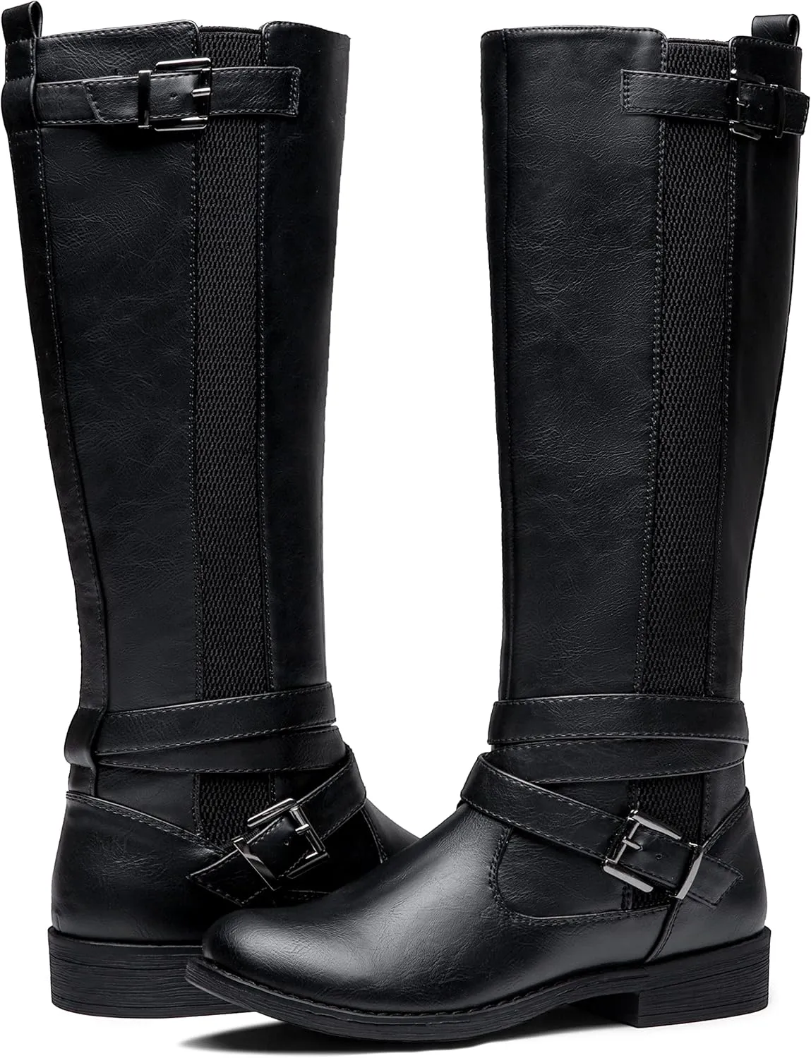 Vepose Women's Riding Knee High Boots Calf Tall Stretch Retro Low Heel 952 Boots with Zipper