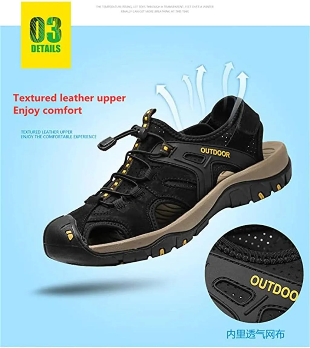Veslexth Men's Athletic Hiking Sandals Fisherman Summer Outdoor Sport Sandal Shoes Adjustable Amphibious Casual Beach Sandal
