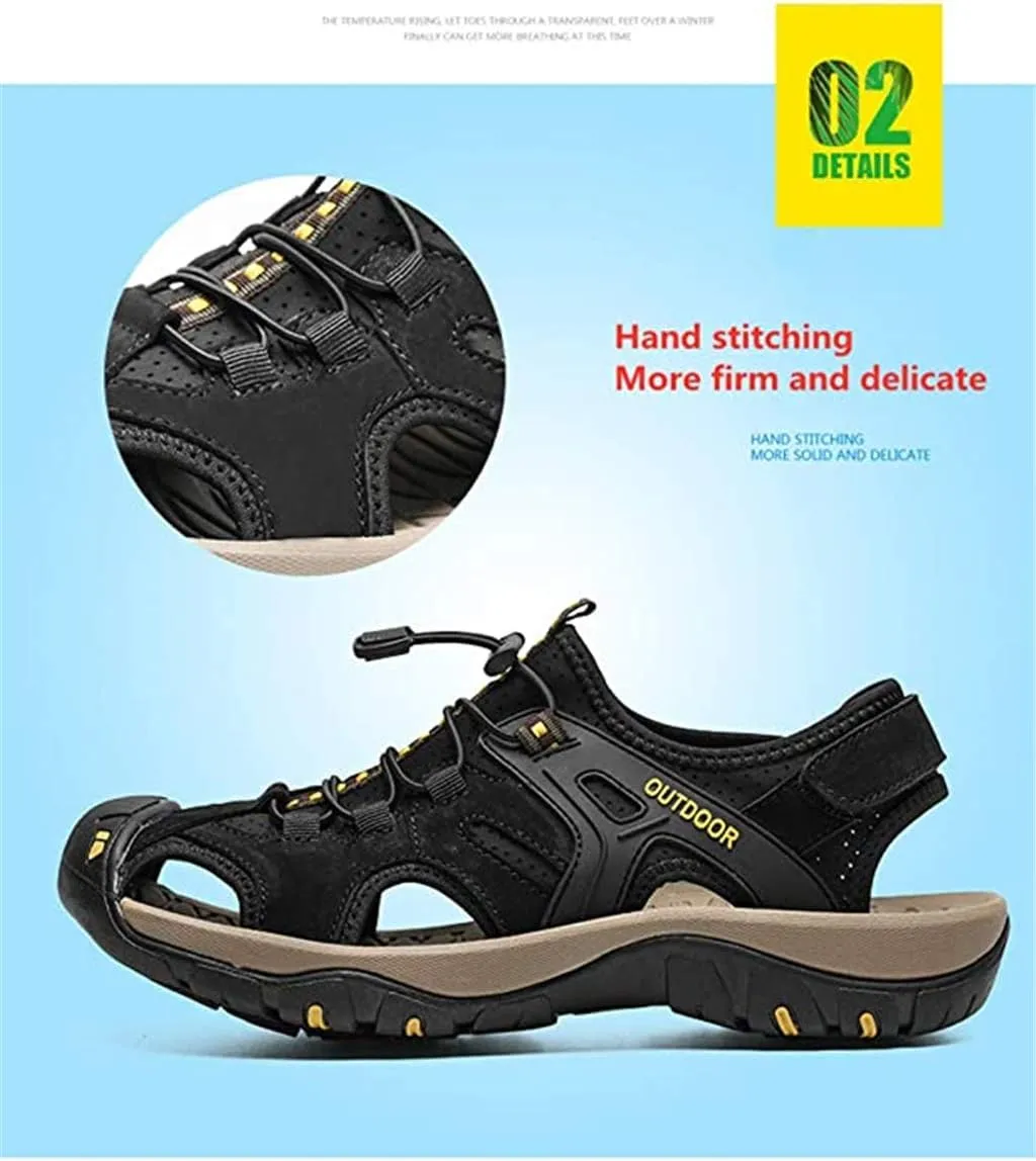 Veslexth Men's Athletic Hiking Sandals Fisherman Summer Outdoor Sport Sandal Shoes Adjustable Amphibious Casual Beach Sandal