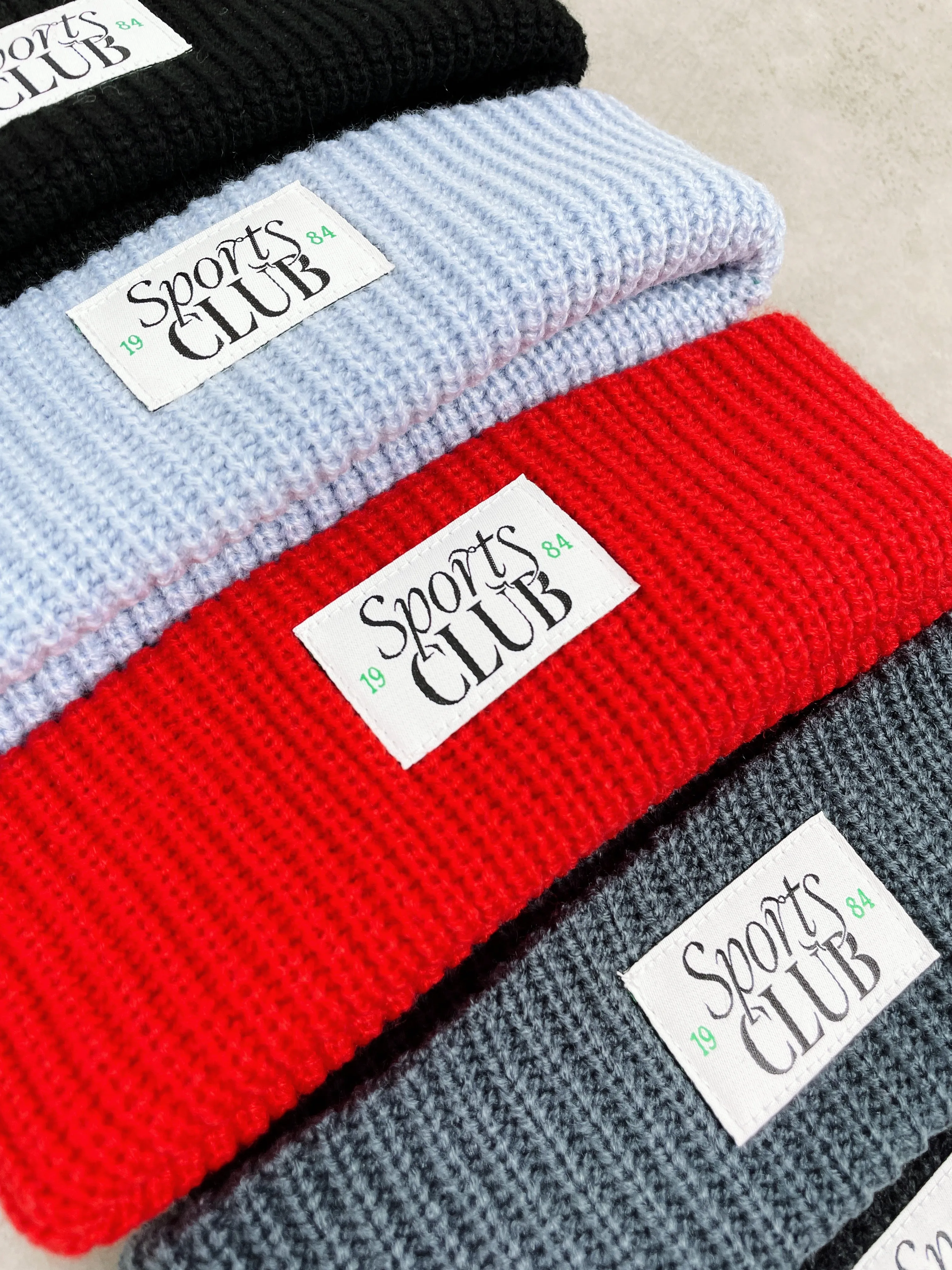 Vice 84 'Sports Club' Ribbed Beanie - Red