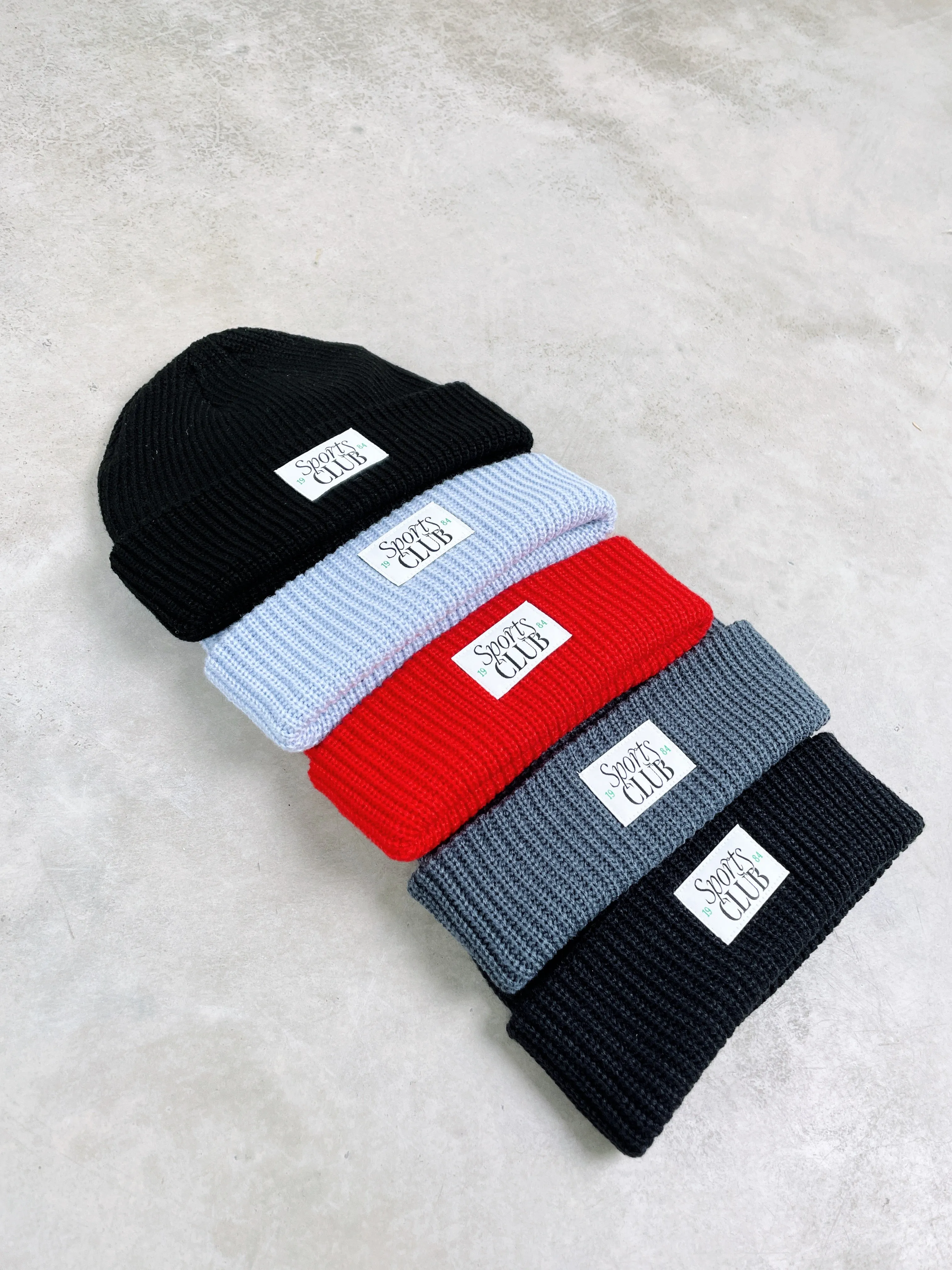 Vice 84 'Sports Club' Ribbed Beanie - Red