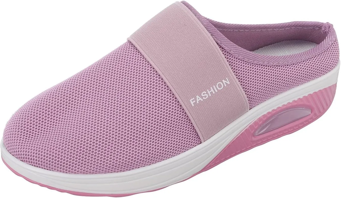 Wide Foot Orthopedic Sandals Sneakers Womens Breathable Slip On Arch Support Sport Slides Non-Slip Thick Slippers Outdoor Casual Walking Shoes Anti-Slip Platform Shoes Women
