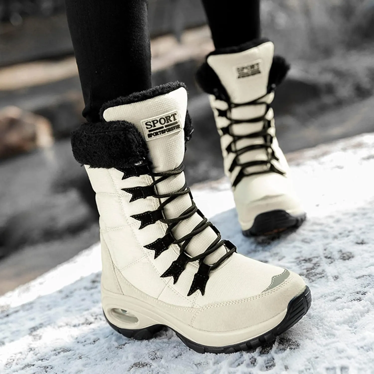 Winter Boots for Women Snow Boots for Women Padded Warm Shoes Outdoor Non-Slip Snow Boots Sneakers Casual Shoes