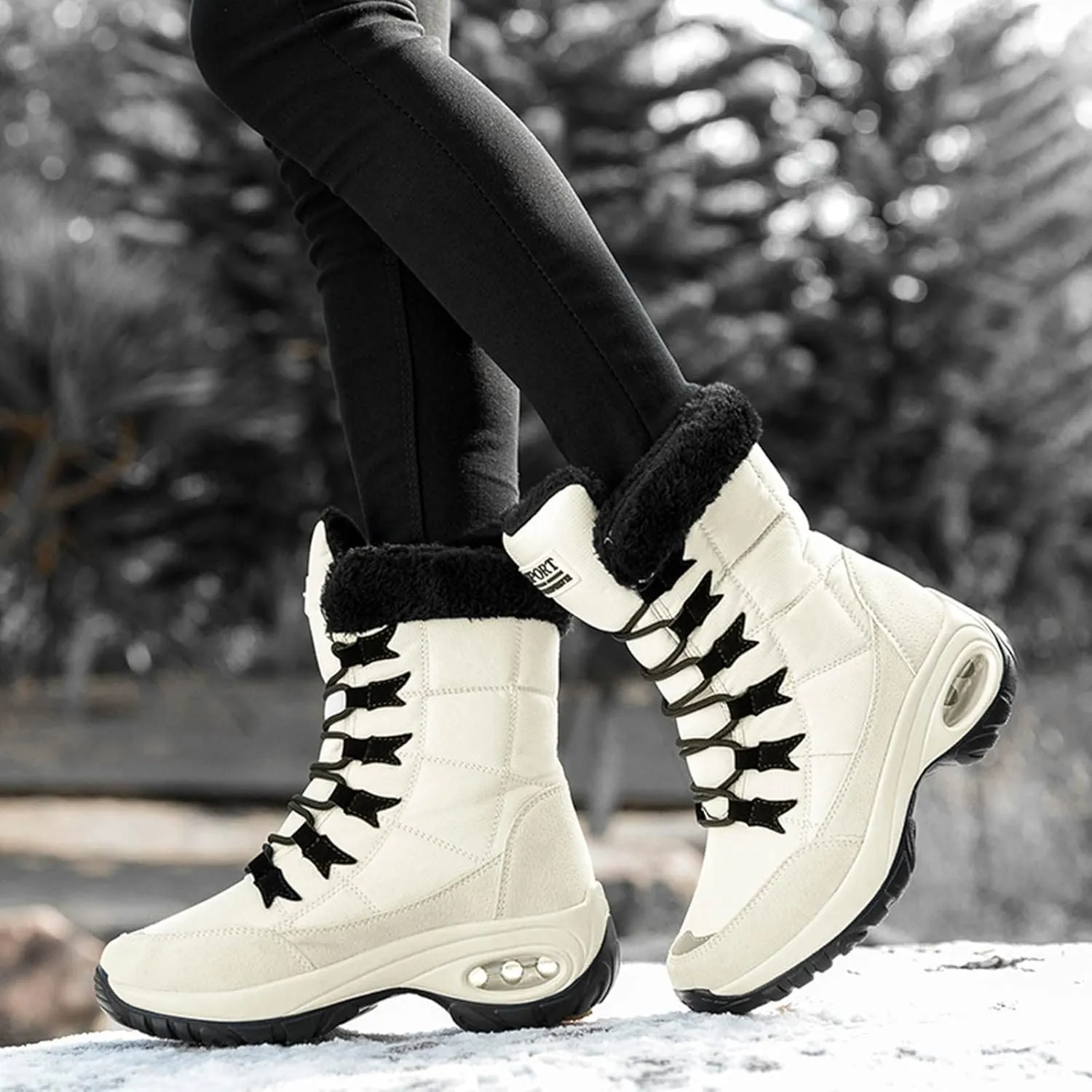 Winter Boots for Women Snow Boots for Women Padded Warm Shoes Outdoor Non-Slip Snow Boots Sneakers Casual Shoes