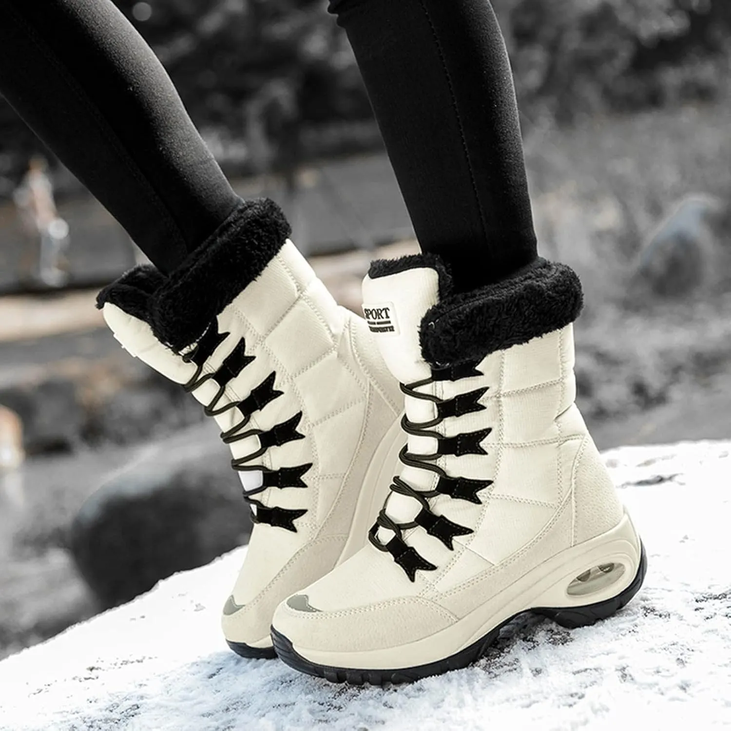 Winter Boots for Women Snow Boots for Women Padded Warm Shoes Outdoor Non-Slip Snow Boots Sneakers Casual Shoes