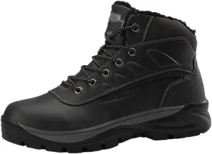 Winter Men's Boots Thick Plush Warm Men's Snow Boots Waterproof Men's Ankle Boots Outdoor Hiking Boots Work Boots Black 7.5