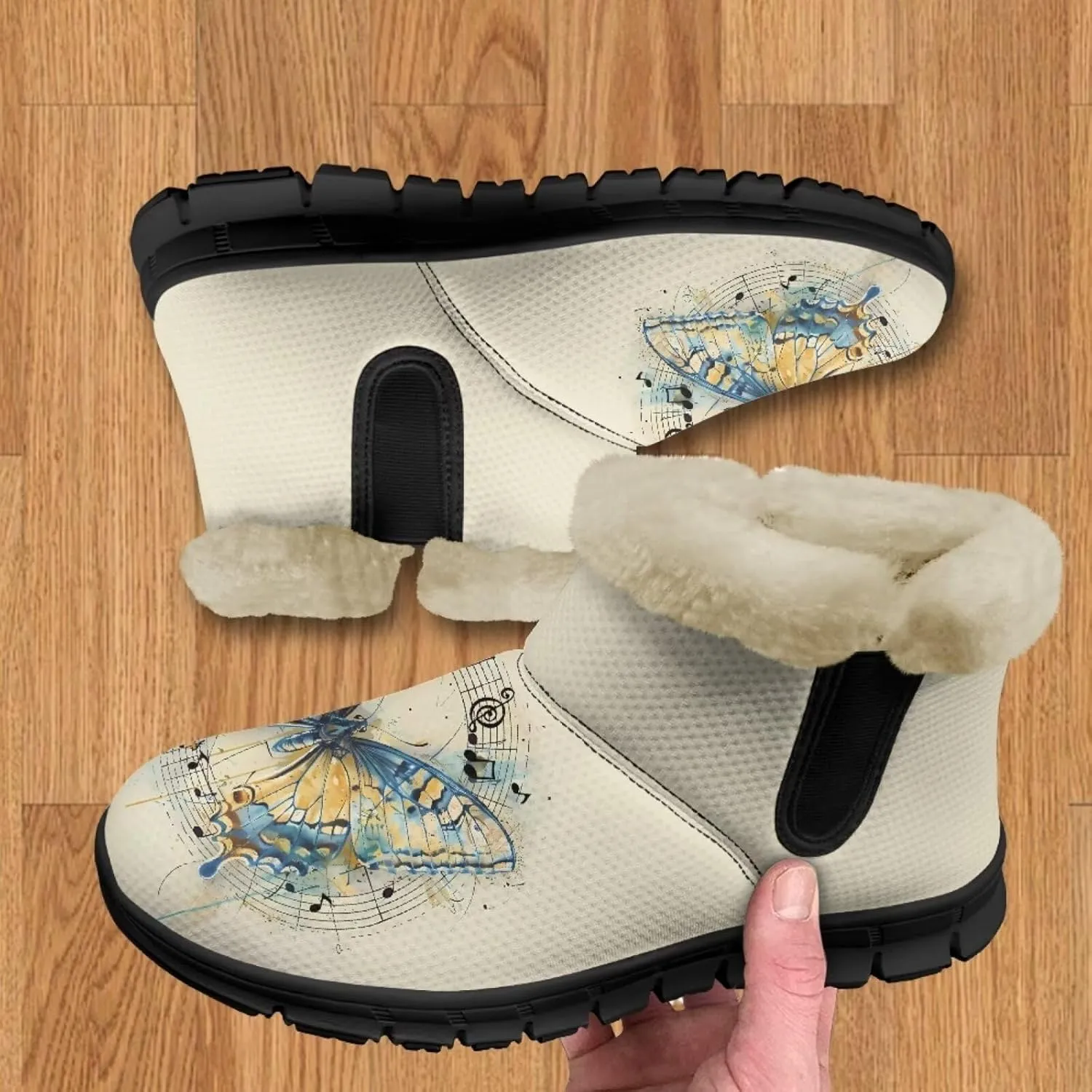Women's Butterfly Snow Boots Winter Shoes Soft Lined Anti-Slip Hiking Boot Outdoor Shoes for Women