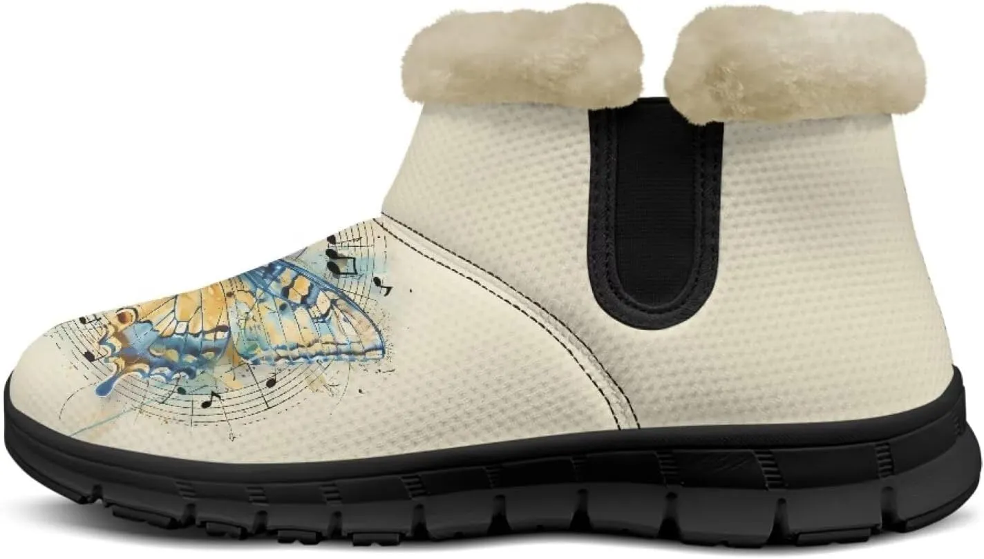 Women's Butterfly Snow Boots Winter Shoes Soft Lined Anti-Slip Hiking Boot Outdoor Shoes for Women