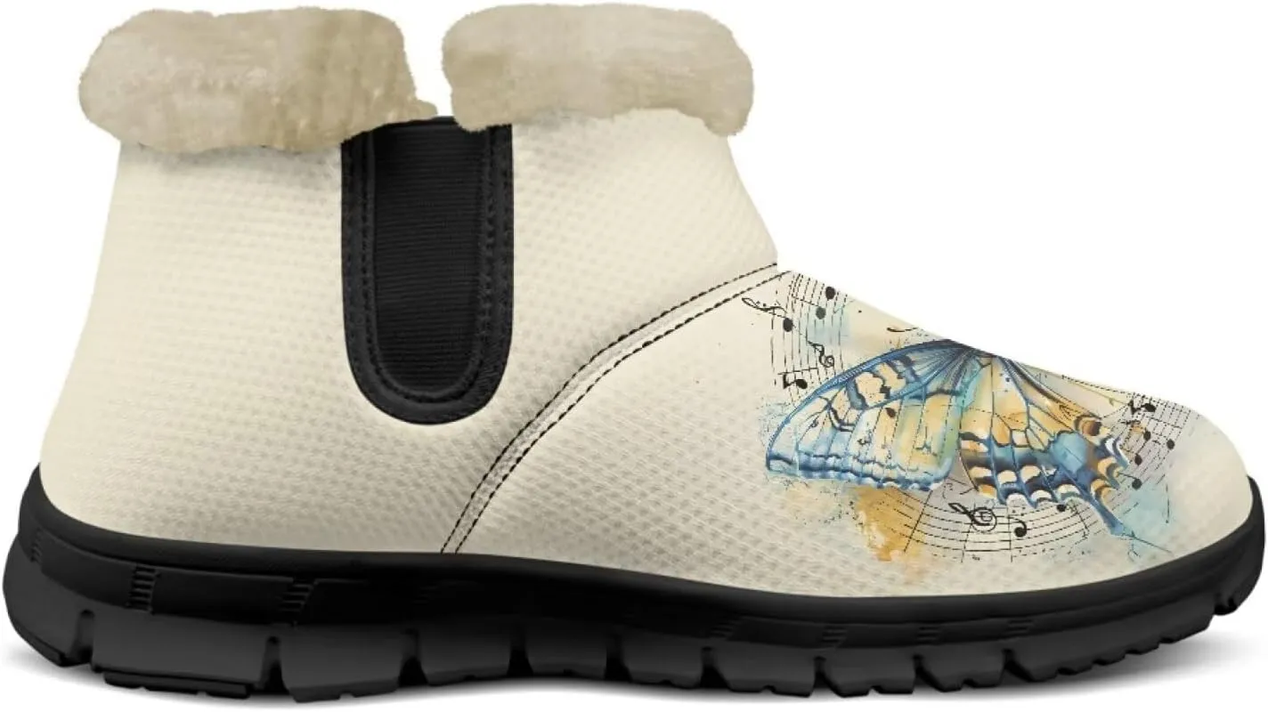 Women's Butterfly Snow Boots Winter Shoes Soft Lined Anti-Slip Hiking Boot Outdoor Shoes for Women