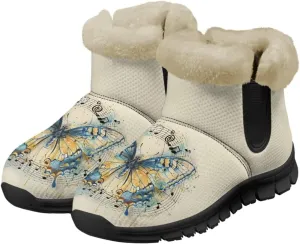 Women's Butterfly Snow Boots Winter Shoes Soft Lined Anti-Slip Hiking Boot Outdoor Shoes for Women