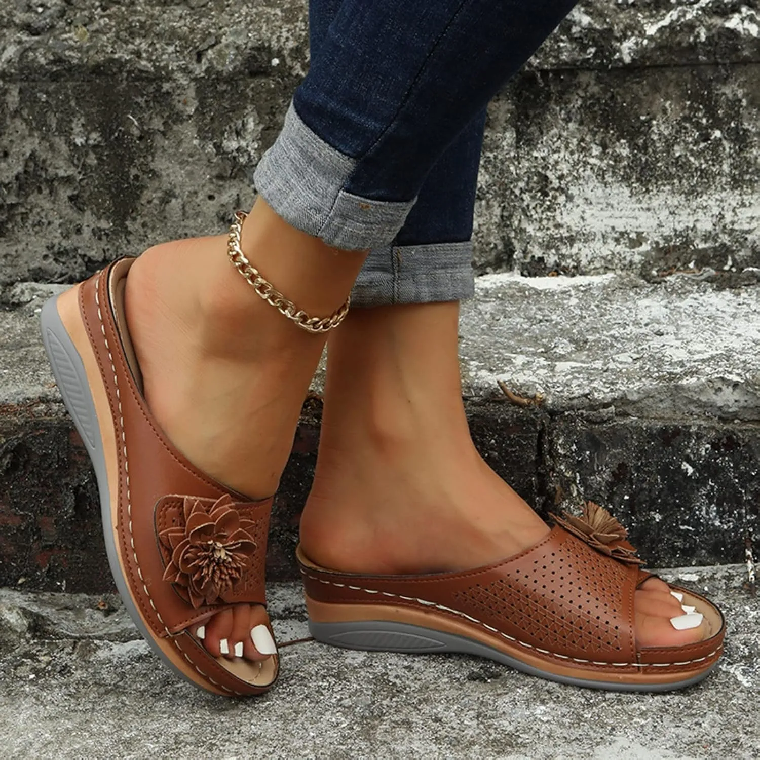Womens Flip Flops with Arch Support Womens Flip Flops Size 8 Orthopedic Women Closed Toe Shoes Brown Leather Sandals Women Comfortable Brown Sandals Women Comfortable Nude Sandals Women