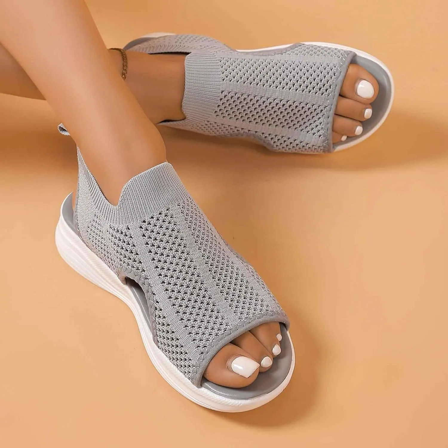 Women's Orthopedic Hiking Sandals with Arch Support - Breathable Sandal Non-Slip Sole for Plantar Fasciitis, Summer Outdoor Casual Beach Walking Shoes