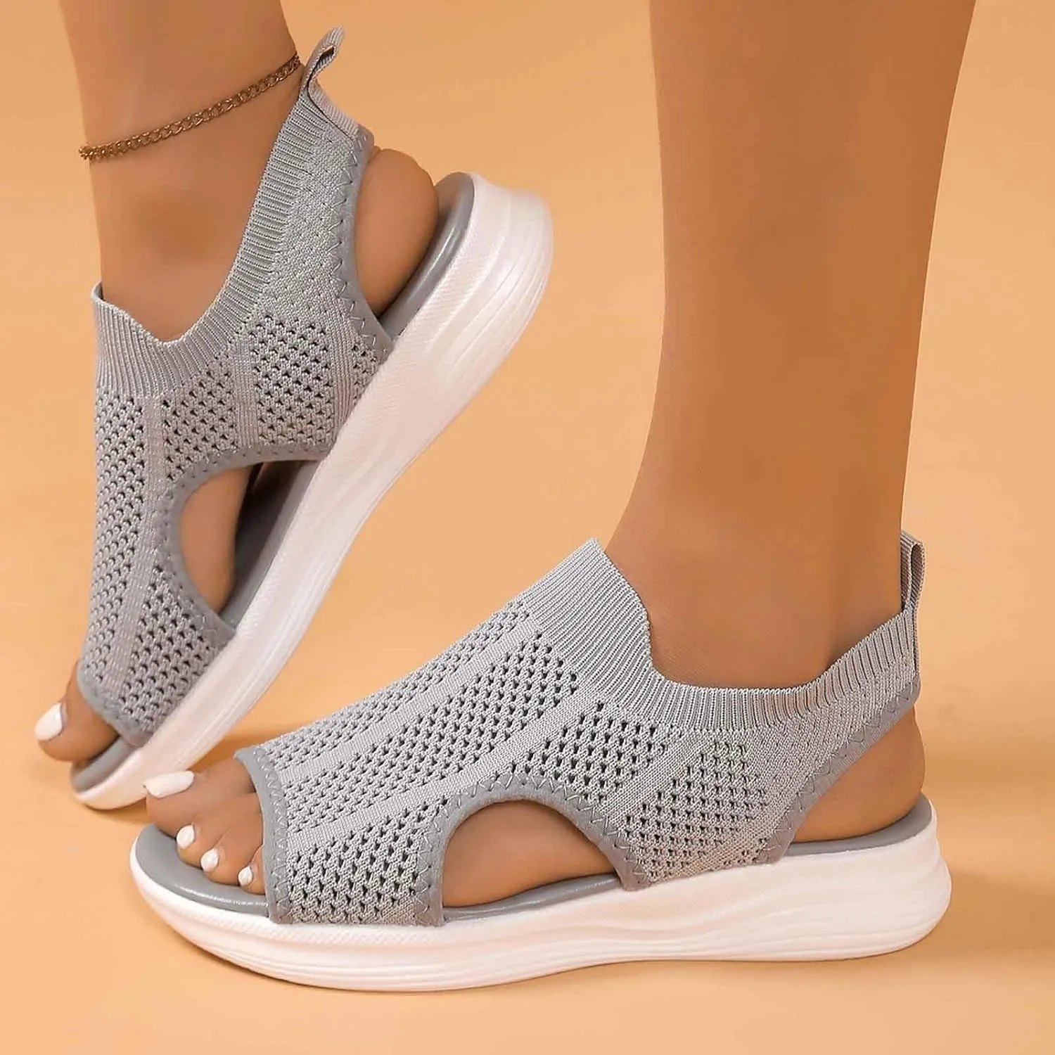 Women's Orthopedic Hiking Sandals with Arch Support - Breathable Sandal Non-Slip Sole for Plantar Fasciitis, Summer Outdoor Casual Beach Walking Shoes